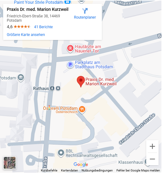 Karte von Google Maps zu Praxis für Allgemeinmedizin Dr. med. Marion Kurzweil